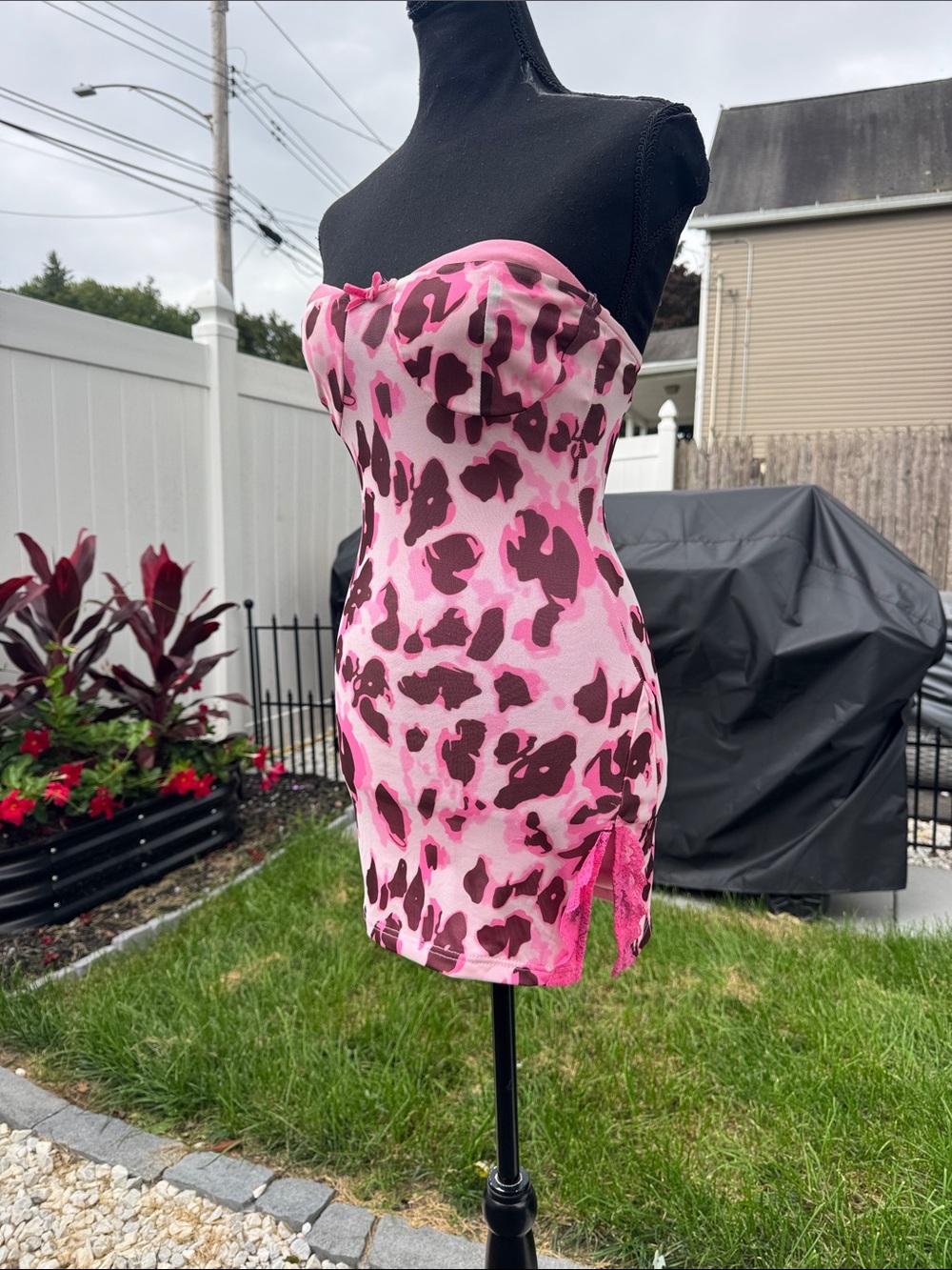 New Pink Camo dress nwot med